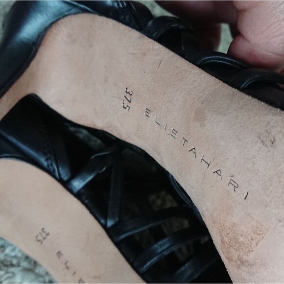 Elie Tahari black Woven leather heels size 37.5 - Picture 13 of 15